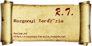 Rozgonyi Terézia névjegykártya