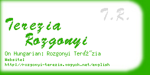 terezia rozgonyi business card